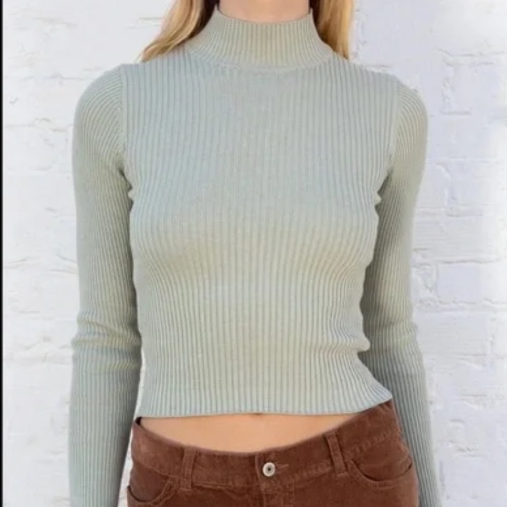 Brandy Melville Green Diana Turtleneck Top